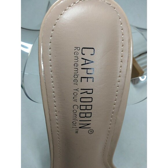 CAPE ROBBIN Maria-2 Clear Lucite Strappy Block Heel Sandal Womens 8.5 - Picture 9 of 9